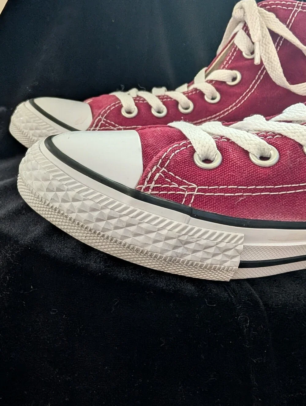 Converse High Top Sneakers - Maroon and White